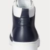 Zapatillas altas de cuero Ralph Lauren Court para hombre, color azul marino y blanco Zapatillas altas de cuero Ralph Lauren Court para hombre, color azul marino y blanco