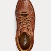Zapatillas altas Ralph Lauren Jaemyn de piel de becerro marrón para mujer Zapatillas altas Ralph Lauren Jaemyn de piel de becerro marrón para mujer