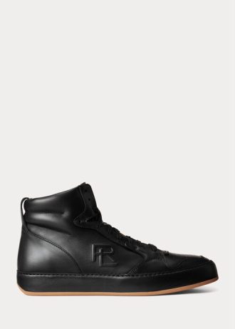 Zapatillas altas Ralph Lauren Jaemyn de piel de becerro negras para hombre Zapatillas altas Ralph Lauren Jaemyn de piel de becerro negras para hombre