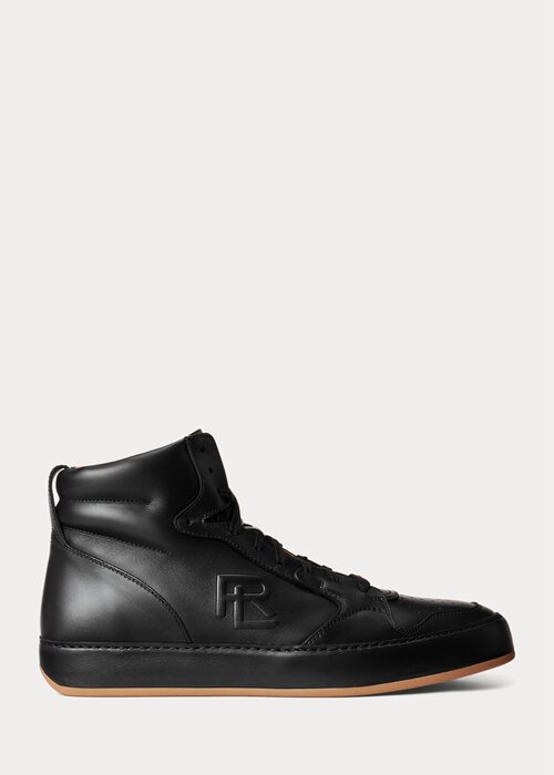 Zapatillas altas Ralph Lauren Jaemyn de piel de becerro negras para hombre Zapatillas altas Ralph Lauren Jaemyn de piel de becerro negras para hombre