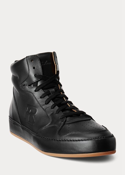 Zapatillas altas Ralph Lauren Jaemyn de piel de becerro negras para hombre Zapatillas altas Ralph Lauren Jaemyn de piel de becerro negras para hombre