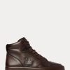 Zapatillas altas Ralph Lauren Jaemyn de piel de becerro para mujer en color chocolate Zapatillas altas Ralph Lauren Jaemyn de piel de becerro para mujer en color chocolate