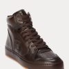 Zapatillas altas Ralph Lauren Jaemyn de piel de becerro para mujer en color chocolate Zapatillas altas Ralph Lauren Jaemyn de piel de becerro para mujer en color chocolate