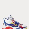 Zapatillas altas Ralph Lauren PS100 para hombre, color blanco/azul real Zapatillas altas Ralph Lauren PS100 para hombre, color blanco/azul real