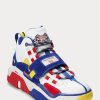 Zapatillas altas Ralph Lauren PS100 para hombre, color blanco/azul real Zapatillas altas Ralph Lauren PS100 para hombre, color blanco/azul real