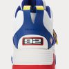 Zapatillas altas Ralph Lauren PS100 para hombre, color blanco/azul real Zapatillas altas Ralph Lauren PS100 para hombre, color blanco/azul real