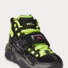 Zapatillas altas Ralph Lauren PS100 para hombre, color negro y amarillo Zapatillas altas Ralph Lauren PS100 para hombre, color negro y amarillo