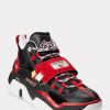 Zapatillas altas Ralph Lauren PS100 para hombre, color negro y rojo Zapatillas altas Ralph Lauren PS100 para hombre, color negro y rojo