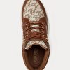 Zapatillas altas Ralph Lauren Rylee con monograma en jacquard para mujer, color marrón Zapatillas altas Ralph Lauren Rylee con monograma en jacquard para mujer, color marrón