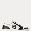 Zapatillas bajas con bloques de color Ralph Lauren Jinett para mujer, color negro y blanco