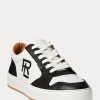 Zapatillas bajas con bloques de color Ralph Lauren Jinett para mujer, color negro y blanco