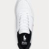 Zapatillas bajas de cuero Ralph Lauren Court para hombre, blancas y negras Zapatillas bajas de cuero Ralph Lauren Court para hombre, blancas y negras