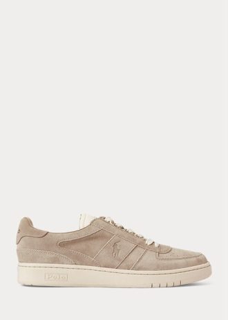 Zapatillas bajas Ralph Lauren Court de ante color caqui para hombre