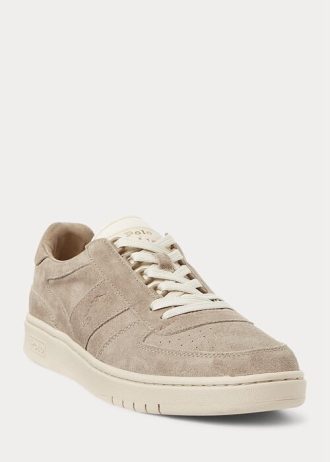 Zapatillas bajas Ralph Lauren Court de ante color caqui para hombre