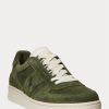 Zapatillas bajas Ralph Lauren Court de ante color oliva para hombre Zapatillas bajas Ralph Lauren Court de ante color oliva para hombre