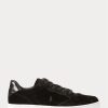 Zapatillas bajas Ralph Lauren Court Velvet para hombre, color negro Zapatillas bajas Ralph Lauren Court Velvet para hombre, color negro