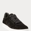 Zapatillas bajas Ralph Lauren Court Velvet para hombre, color negro Zapatillas bajas Ralph Lauren Court Velvet para hombre, color negro