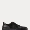 Zapatillas bajas Ralph Lauren Jinett de ante y piel para mujer, color negro Zapatillas bajas Ralph Lauren Jinett de ante y piel para mujer, color negro