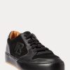 Zapatillas bajas Ralph Lauren Jinett de ante y piel para mujer, color negro Zapatillas bajas Ralph Lauren Jinett de ante y piel para mujer, color negro