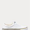 Zapatillas blancas de lona de algodón con el logotipo de Ralph Lauren para mujer Zapatillas blancas de lona de algodón con el logotipo de Ralph Lauren para mujer
