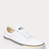 Zapatillas blancas de lona de algodón con el logotipo de Ralph Lauren para mujer Zapatillas blancas de lona de algodón con el logotipo de Ralph Lauren para mujer