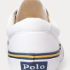 Zapatillas blancas de lona de algodón con el logotipo de Ralph Lauren para mujer Zapatillas blancas de lona de algodón con el logotipo de Ralph Lauren para mujer