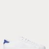 Zapatillas blancas de malla con ribete de cuero Ralph Lauren Nelson para hombre Zapatillas blancas de malla con ribete de cuero Ralph Lauren Nelson para hombre