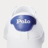 Zapatillas blancas de malla con ribete de cuero Ralph Lauren Nelson para hombre Zapatillas blancas de malla con ribete de cuero Ralph Lauren Nelson para hombre