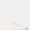 Zapatillas de cuero Ralph Lauren Bryn blancas para mujer