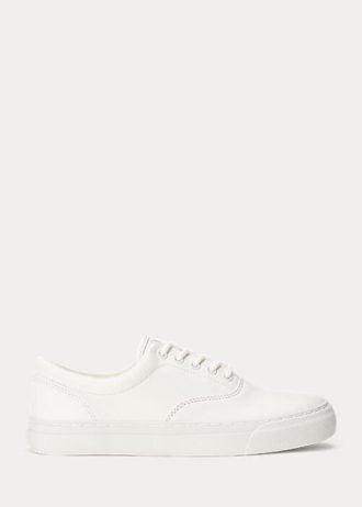 Zapatillas de cuero Ralph Lauren Bryn blancas para mujer