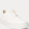Zapatillas de cuero Ralph Lauren Bryn blancas para mujer