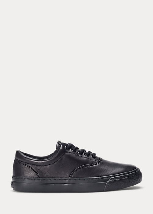 Zapatillas de cuero Ralph Lauren Bryn negras para mujer Zapatillas de cuero Ralph Lauren Bryn negras para mujer