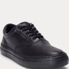 Zapatillas de cuero Ralph Lauren Bryn negras para mujer Zapatillas de cuero Ralph Lauren Bryn negras para mujer