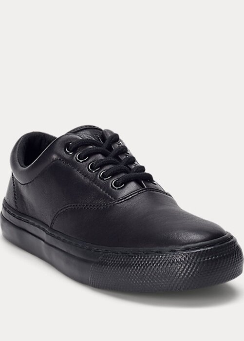 Zapatillas de cuero Ralph Lauren Bryn negras para mujer Zapatillas de cuero Ralph Lauren Bryn negras para mujer