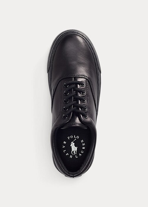 Zapatillas de cuero Ralph Lauren Bryn negras para mujer Zapatillas de cuero Ralph Lauren Bryn negras para mujer