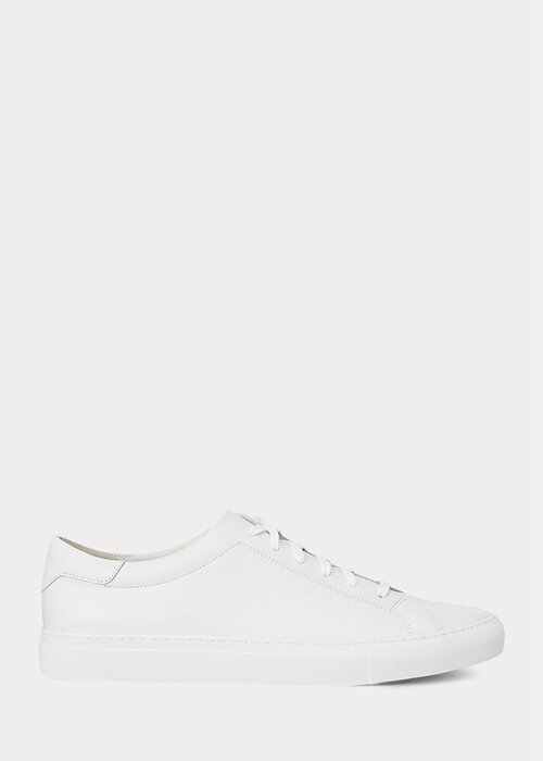 Zapatillas de cuero Ralph Lauren Jermain blancas para hombre Zapatillas de cuero Ralph Lauren Jermain blancas para hombre