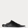 Zapatillas de cuero Ralph Lauren Jermain para hombre, color negro