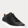 Zapatillas de cuero Ralph Lauren Jermain para hombre, color negro
