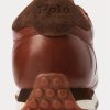 Zapatillas de cuero Ralph Lauren Train 85 para hombre, color marrón