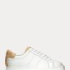 Zapatillas de deporte blancas de cuero Ralph Lauren Angeline IV Action para mujer Zapatillas de deporte blancas de cuero Ralph Lauren Angeline IV Action para mujer