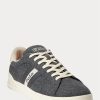 Zapatillas de franela Ralph Lauren Heritage Court II grises para hombre