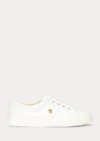 Zapatillas de lona blancas Ralph Lauren Janson II para mujer