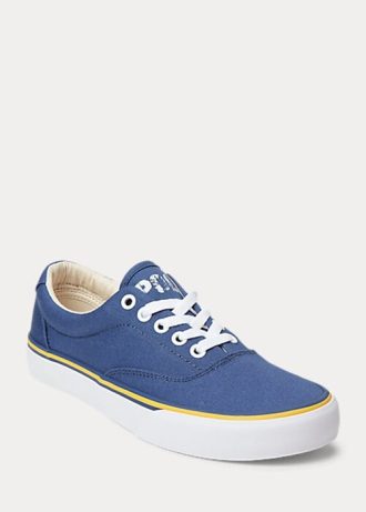 Zapatillas de lona de algodón con logotipo de Ralph Lauren para mujer en azul marino