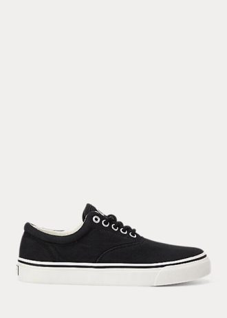 Zapatillas de lona Ralph Lauren Bryn negras para mujer
