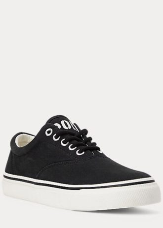 Zapatillas de lona Ralph Lauren Bryn negras para mujer