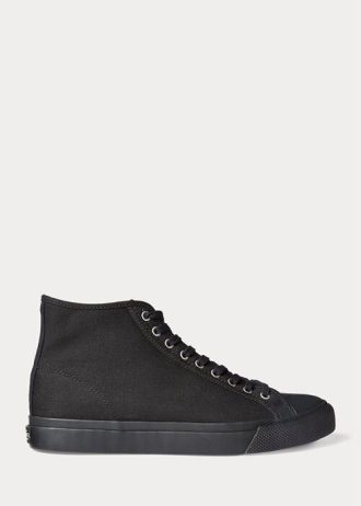 Zapatillas de lona Ralph Lauren Mayport negras para hombre