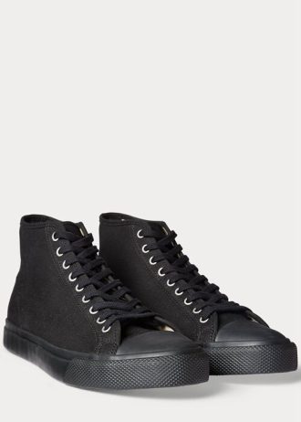 Zapatillas de lona Ralph Lauren Mayport negras para hombre