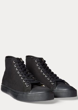 Zapatillas de lona Ralph Lauren Mayport negras para mujer