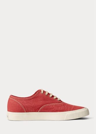 Zapatillas de lona Ralph Lauren rojas para hombre Zapatillas de lona Ralph Lauren rojas para hombre