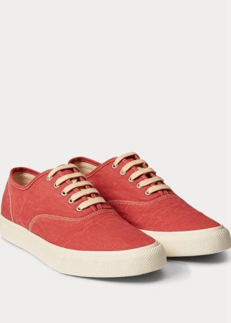 Zapatillas de lona Ralph Lauren rojas para hombre Zapatillas de lona Ralph Lauren rojas para hombre